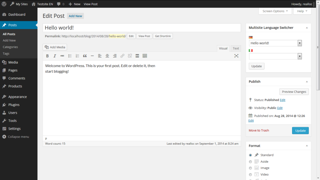 wordpress screenshot