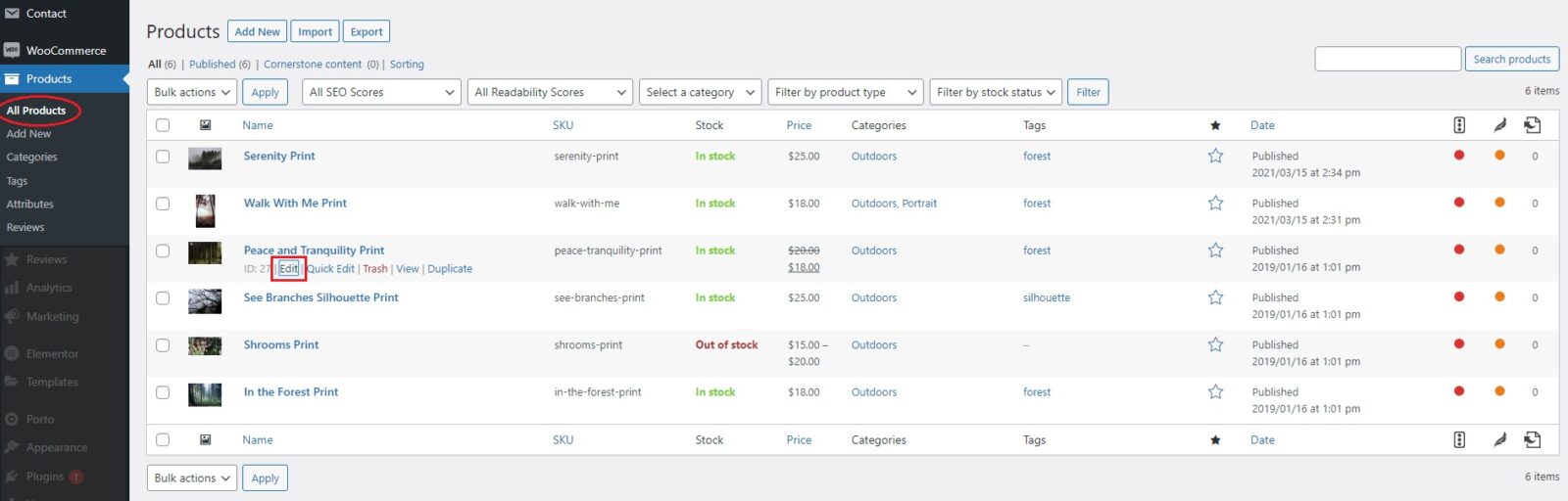 wp product edit