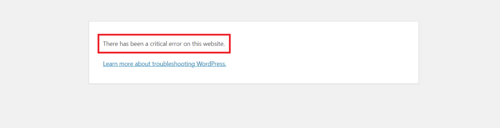 wordpress critical error
